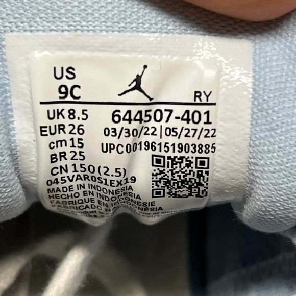 Toddler Nike Air Jordan 1 Mid Athletic Shoes ‘Ice Blue’ 644507-401 Size 9C - Picture 8 of 10